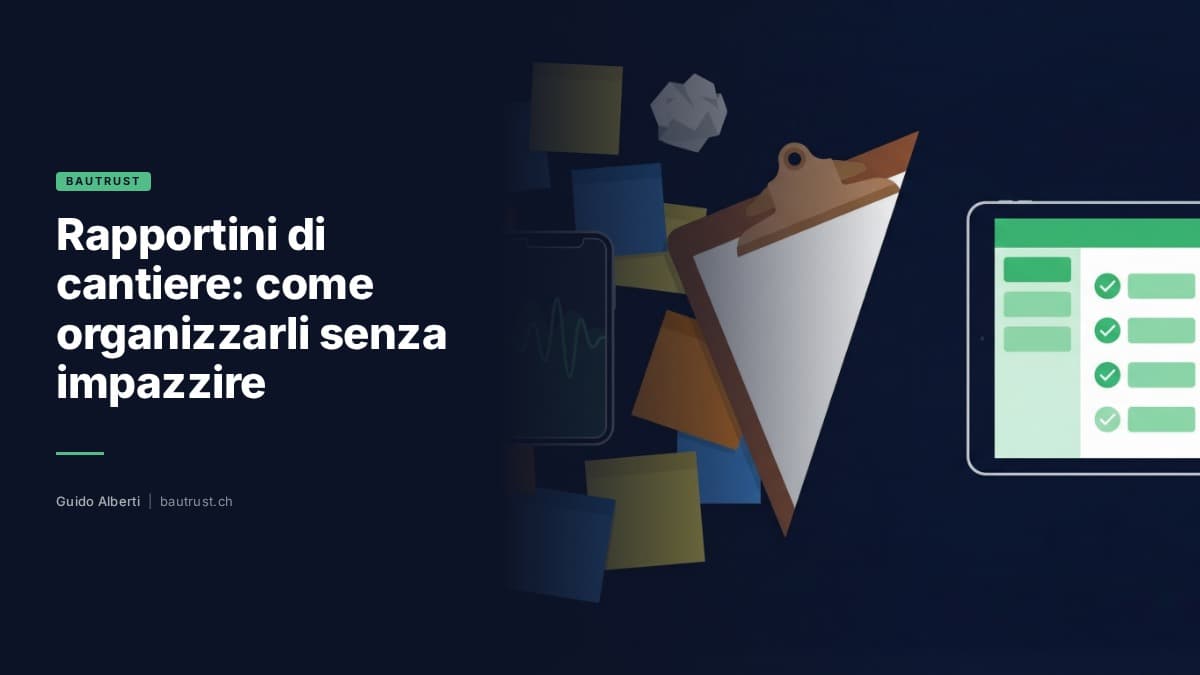 Rapportini di cantiere: come organizzarli senza impazzire